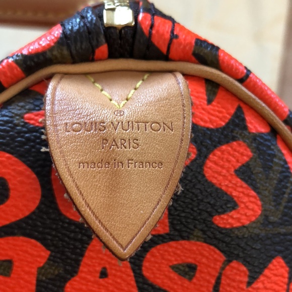 🌺🌺 STUNNING 🌺🌺 Louis Vuitton Stephen Sprouse Graffiti Speedy 30 Neon Orange - Picture 10 of 16